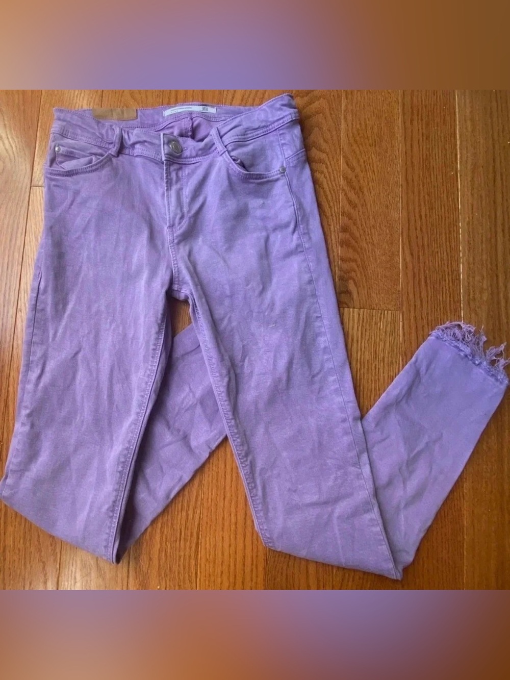 Zara Purple Distressed Jeans Size 4